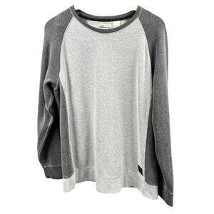DKNY Sweater Shirt Mens Large Gray Pullover Top Long Sleeve Stretchy‎